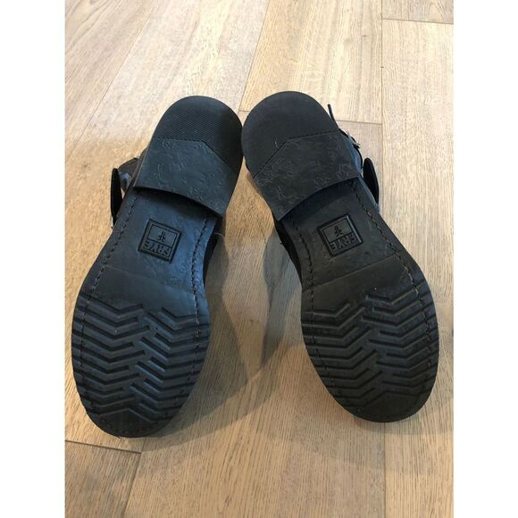 Frye Black Leather Moto Ankle Boots, Women’s 6 - Picture 5 of 7